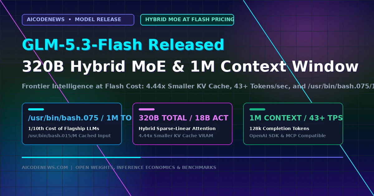GLM-5.3-Flash Launches: 320B Hybrid MoE Architecture with Sub-$0.15 Token Pricing