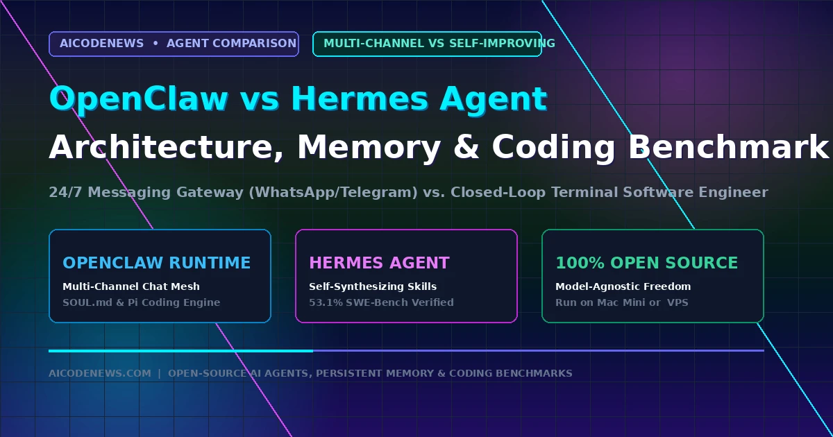 OpenClaw vs Hermes Agent: Architecture, Memory & Coding Benchmark Comparison